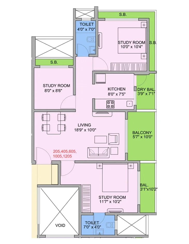 Somani Dream Home Punawale 3 BHK